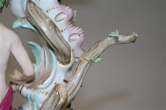 A Meissen figural candlestick, 19th century, 29cm
